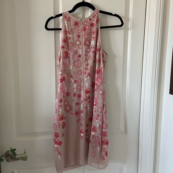 Aidan Mattox Beaded Sequin Mini Dress Women's Size 6 Pink $495 - Picture 3 of 5